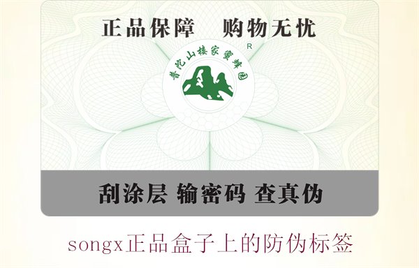 songx正品盒子上的防偽標簽(圖1)